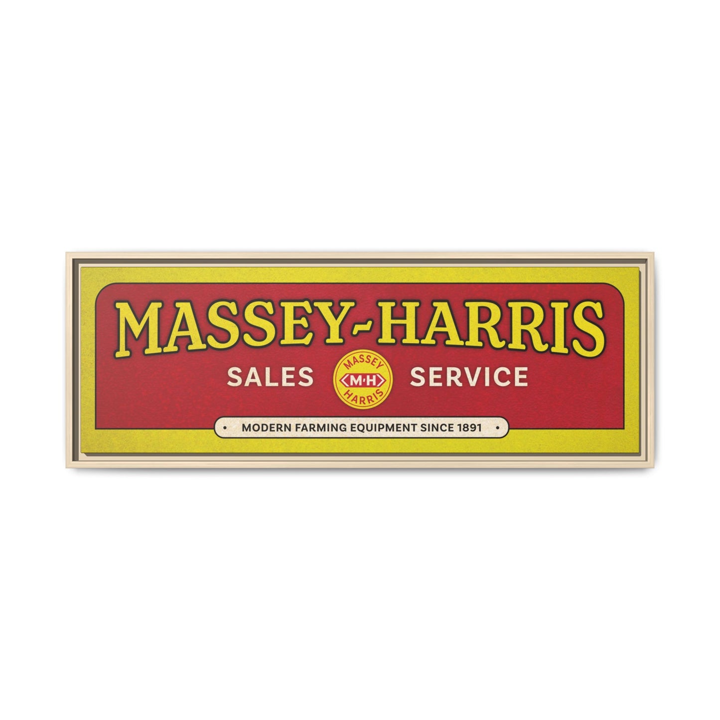 Vintage Massey Harris Dealership Sign | Framed Wall Art on Stretched Canvas