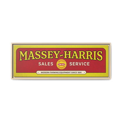 Vintage Massey Harris Dealership Sign | Framed Wall Art on Stretched Canvas