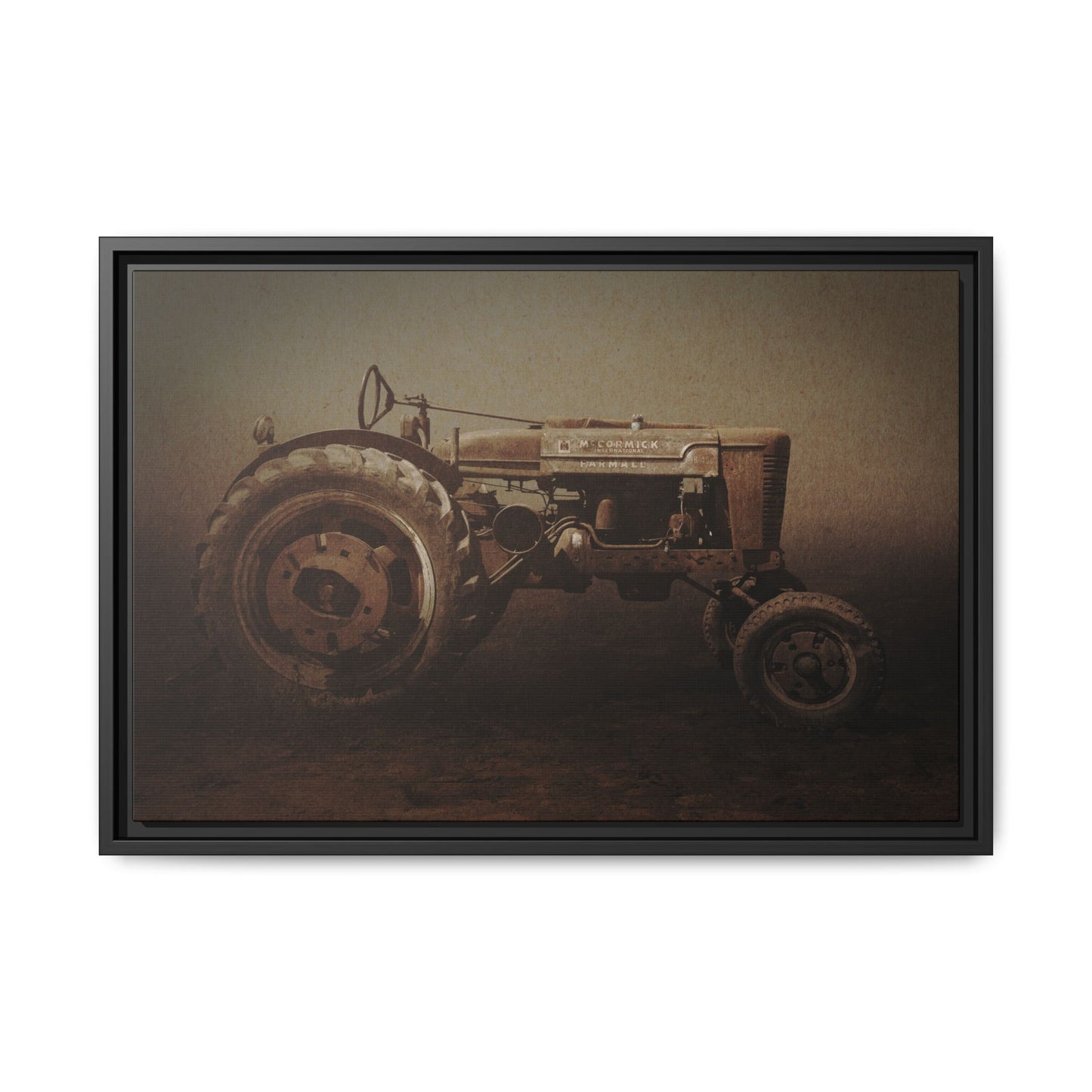 Weathered Vintage Farmall Tractor | Framed Wall Art on Stretched Canvas