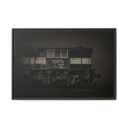 Vintage Diesel Locomotive Engine Matte Canvas Framed