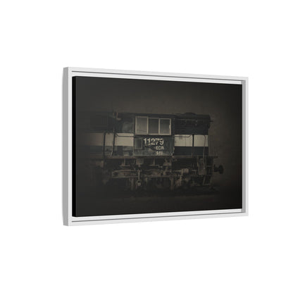 Vintage Diesel Locomotive Engine Matte Canvas Framed