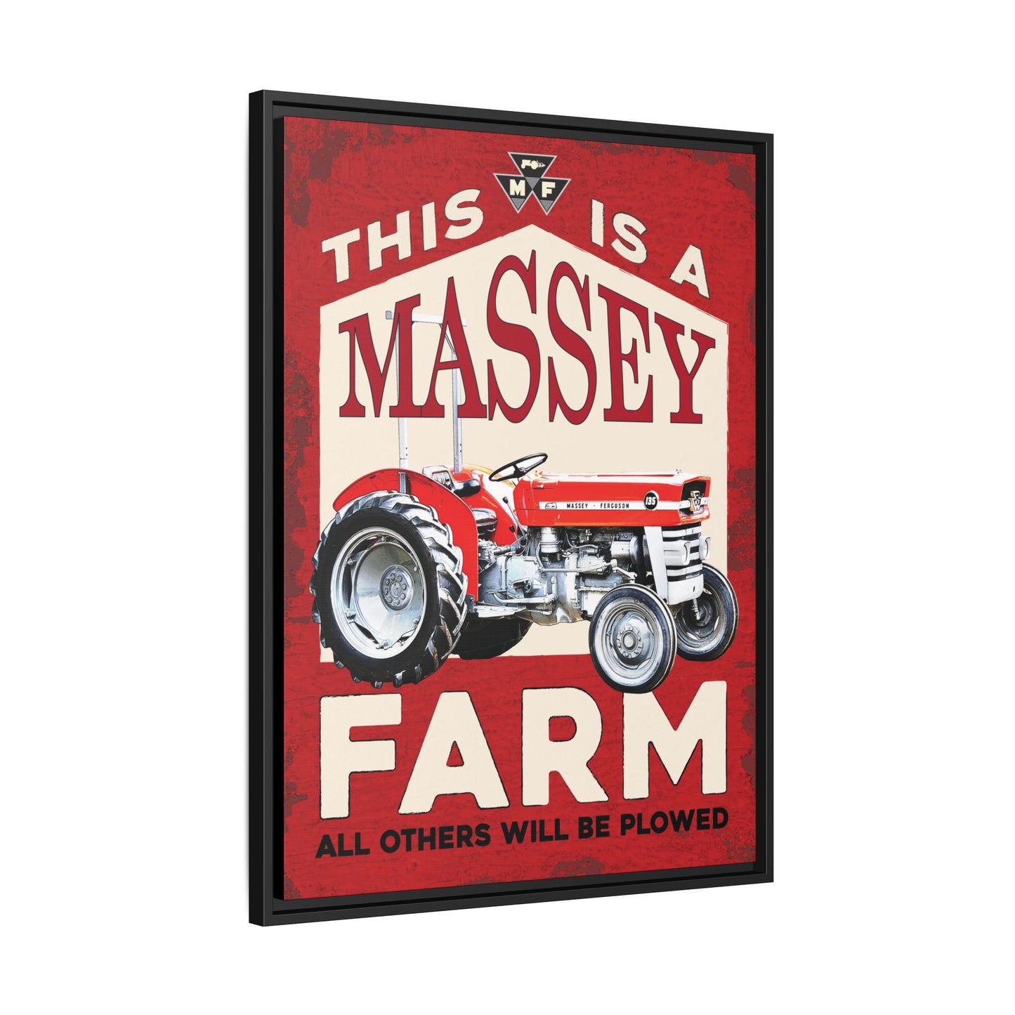 This is a Farm Vintage Advertisement Wall Art on Framed Canvas  | Vintage Dealership Sign
