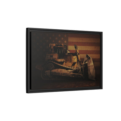 Patriotic D10T Classic Dozer | Framed Wall Art on Stretched Canvas