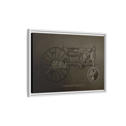 Vintage Farmall F-12 Mechanical Drawing | Framed Wall Art on Canvas