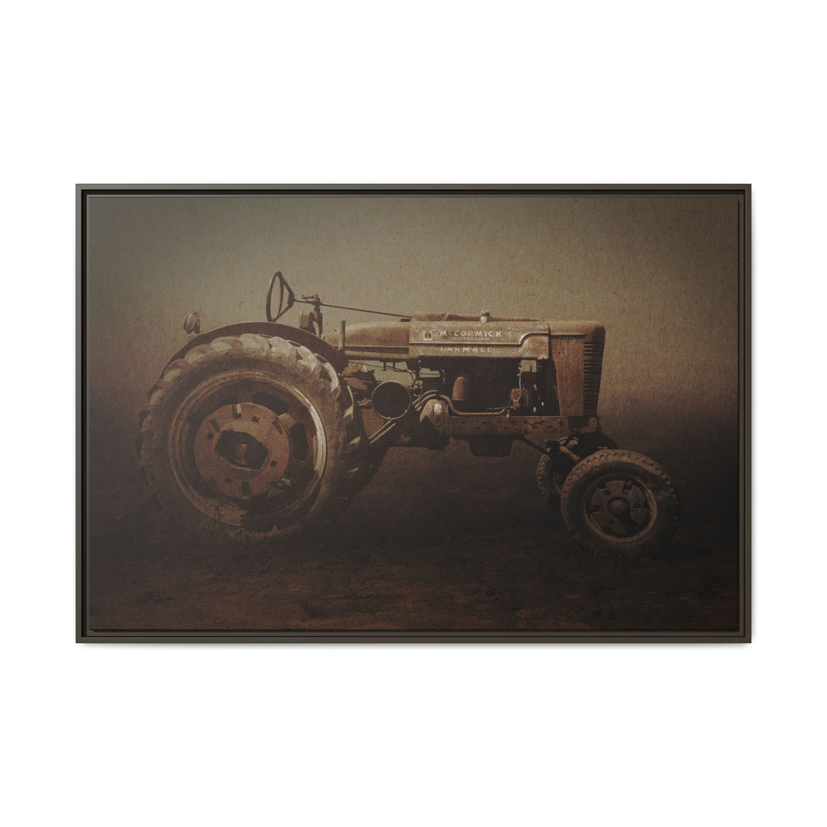 Weathered Vintage Farmall Tractor | Framed Wall Art on Stretched Canvas