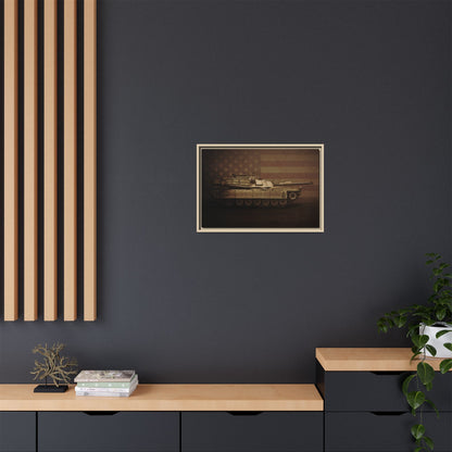 Patriotic Abrams M1 Tank | Framed Wall Art on Stretched Canvas