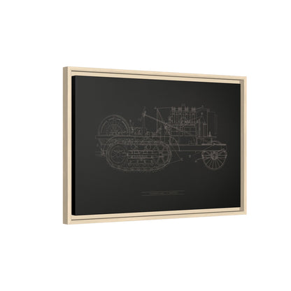 Vintage HOLT Tractor Patent Drawing Industrial Artwork | Framed Wall Art on Stretched Canvas