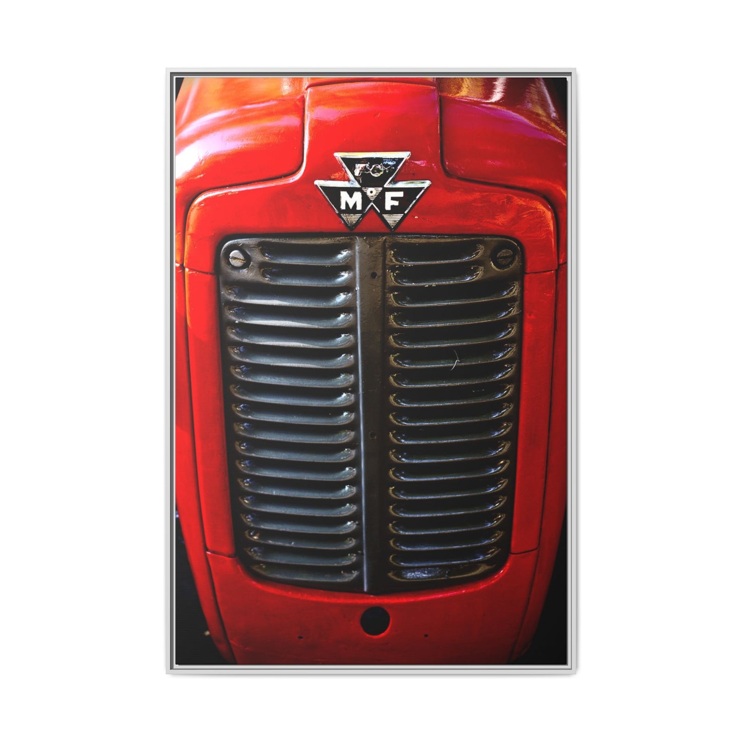Vintage Massey Ferguson Tractor Grill Matte Canvas Framed | Farm Machinery Wall Art