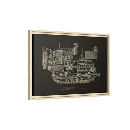 Vintage D4Tractor Crawler Cutaway Drawing | Framed Wall Art on Canvas