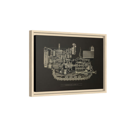 Vintage D4Tractor Crawler Cutaway Drawing | Framed Wall Art on Canvas