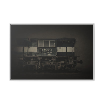 Vintage Diesel Locomotive Engine Matte Canvas Framed