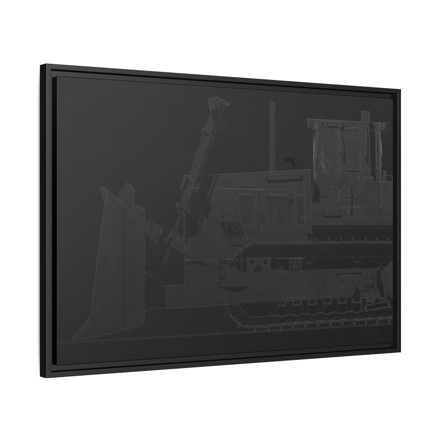 D2 Dozer Side View Technical Drawing | Framed Photo Wall Art on Canvas