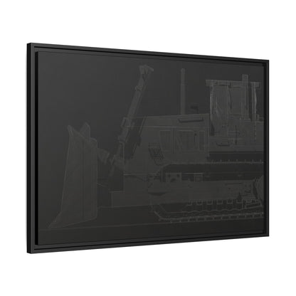 D2 Dozer Side View Technical Drawing | Framed Photo Wall Art on Canvas