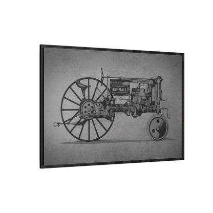Vintage Farmall F-12 Mechanical Drawing | Light | Framed Wall Art on Canvas