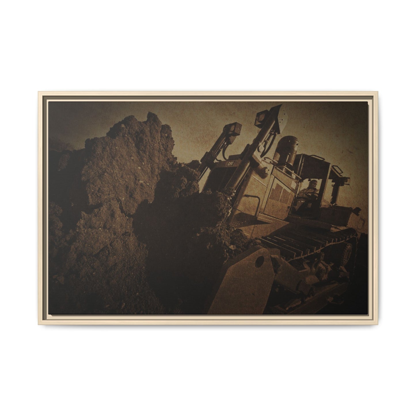 D8 Dozer Action| Framed Wall Art on Stretched Canvas
