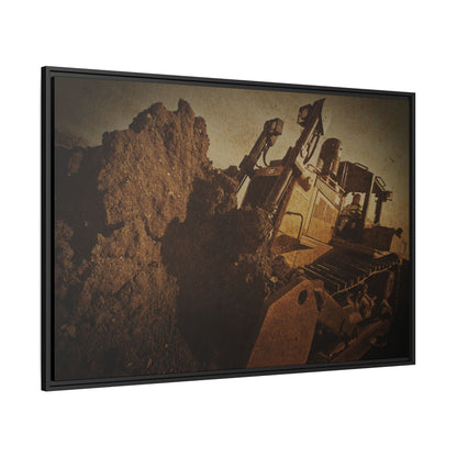 Big Dirt D8 Dozer Action| Gold | Framed | Wall Art on Stretched Canvas