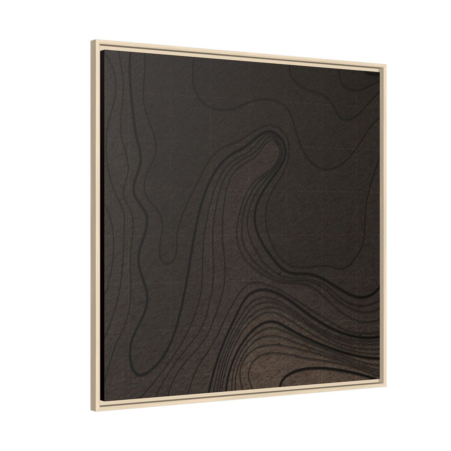 Abstract Topographic Tryptich - Left Panel - Matte Framed Canvas