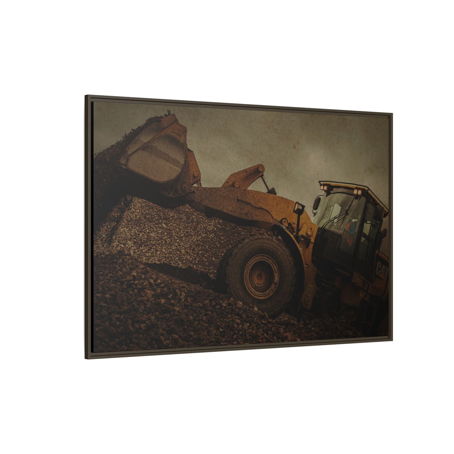 960 Wheel Loader Action| Framed Wall Art on Stretched Canvas