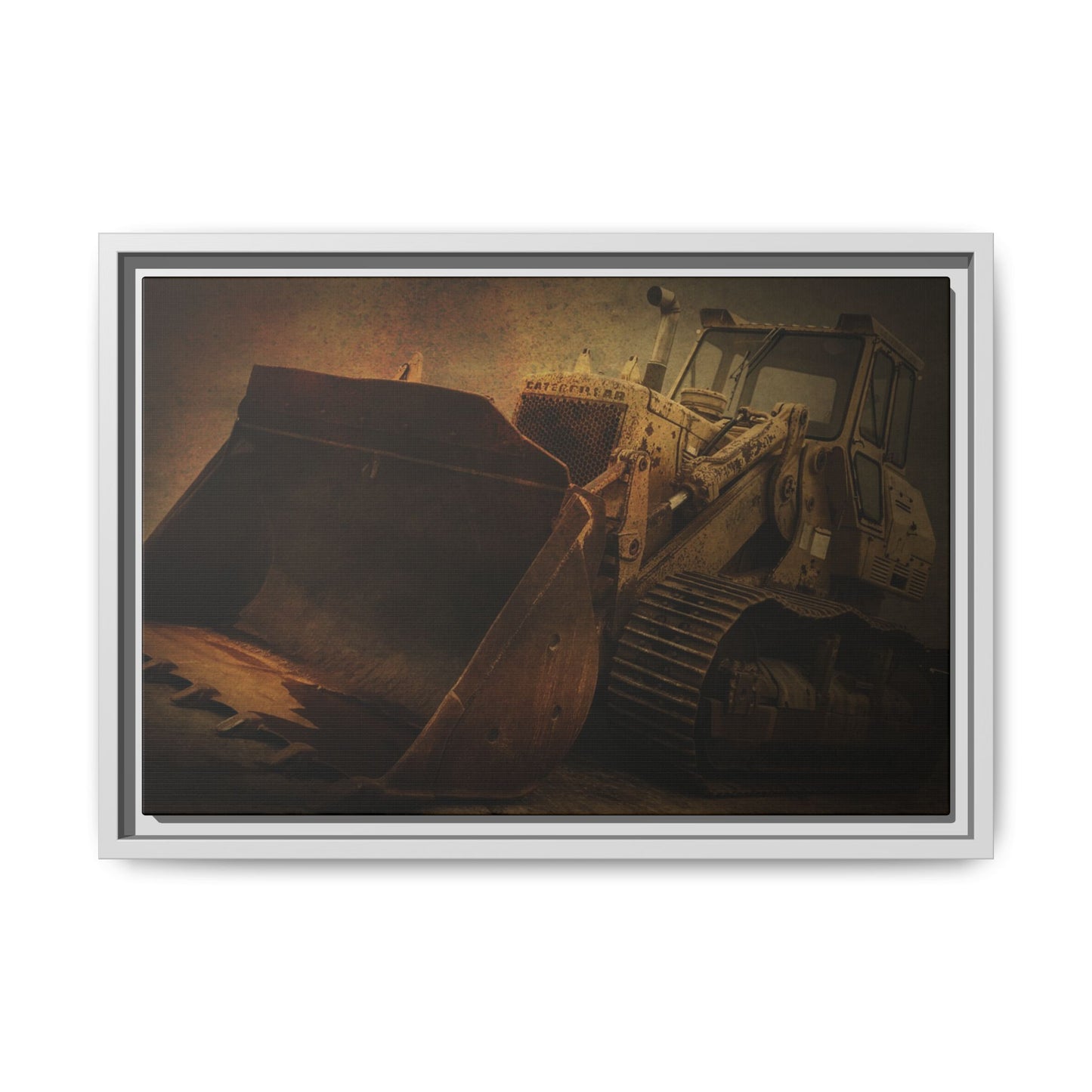 Classic 977K Dozer Action | Gold |  Framed Wall art on Stretched Canvas