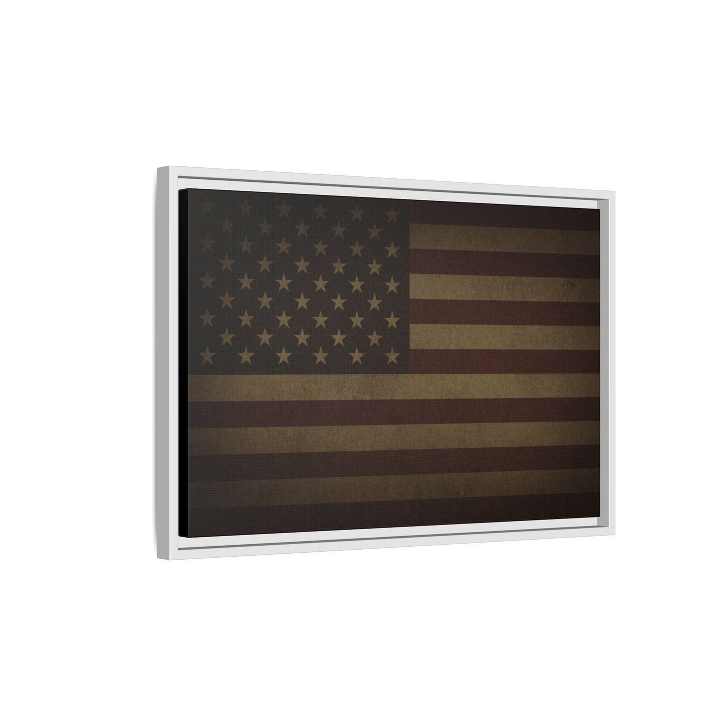 Dark Mood American Flag | Framed Wall Art on Canvas