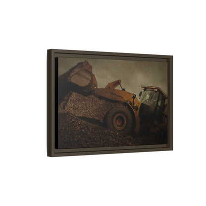 960 Wheel Loader Action| Framed Wall Art on Stretched Canvas