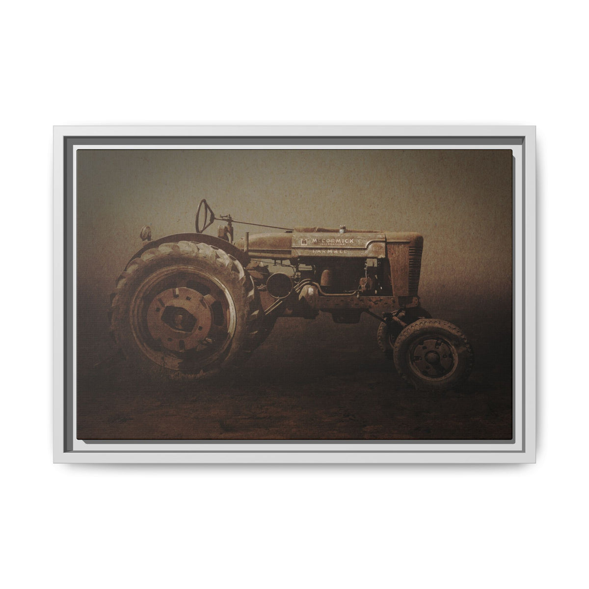 Weathered Vintage Farmall Tractor | Framed Wall Art on Stretched Canvas