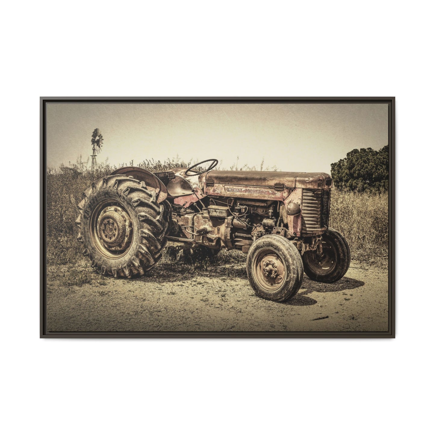 Vintage Massey Ferguson MF 35 - Framed Wall Art on Canvas