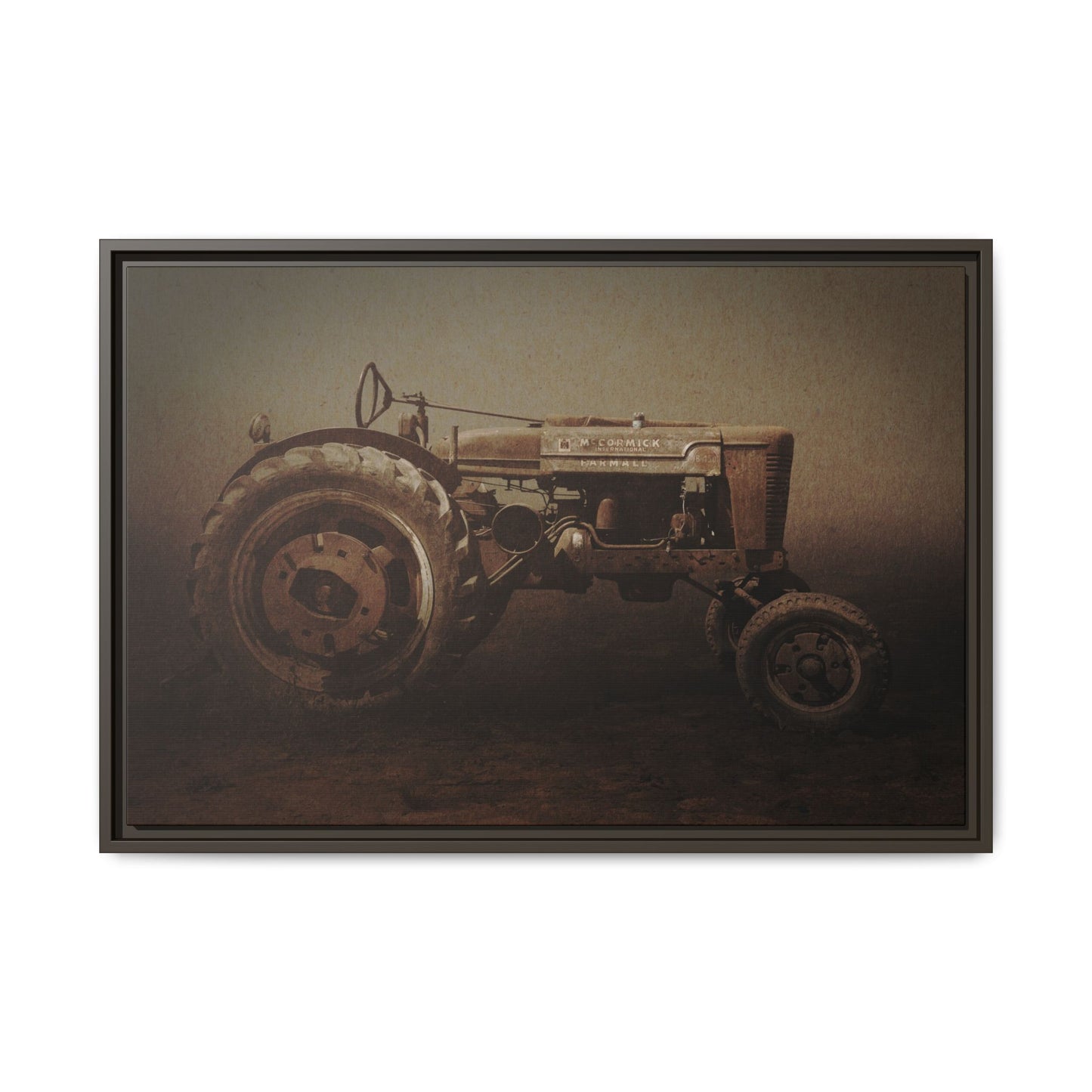 Weathered Vintage Farmall Tractor | Framed Wall Art on Stretched Canvas