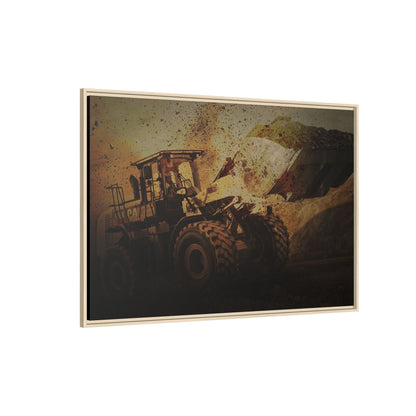 960K Dramatic Loader Action | Framed Wall Art on Stretched Canvas
