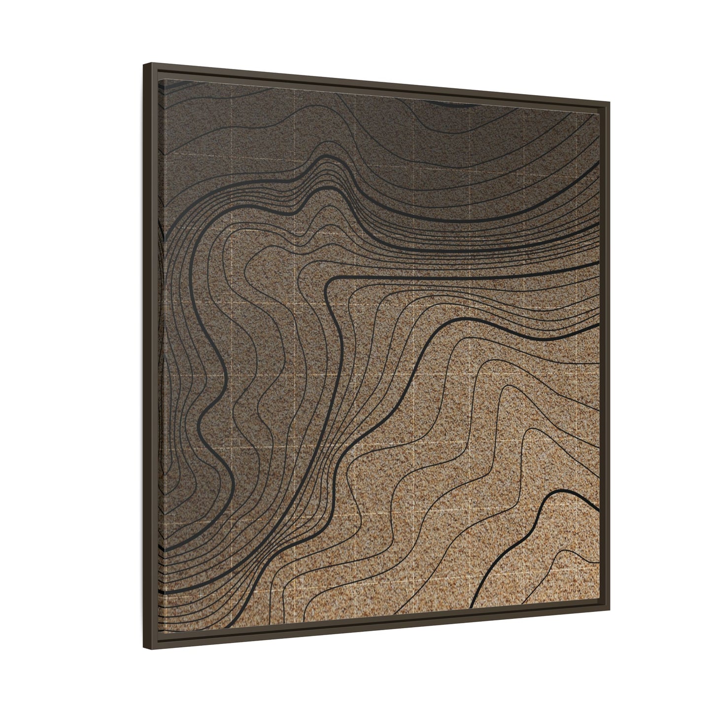 Topographic Lines Abstract Wall Art on Framed Canvas
