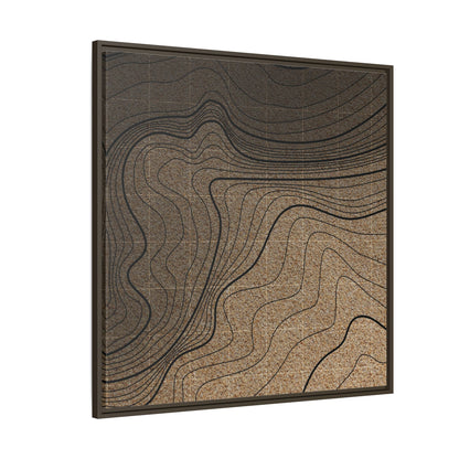 Topographic Lines Abstract Wall Art on Framed Canvas