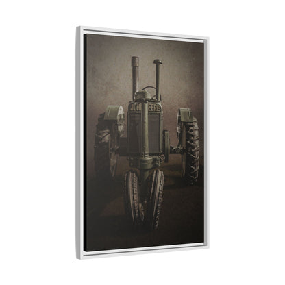 Vintage John Deere Model A Tractor Front View | Framed Wall Art on Stretched Canvas