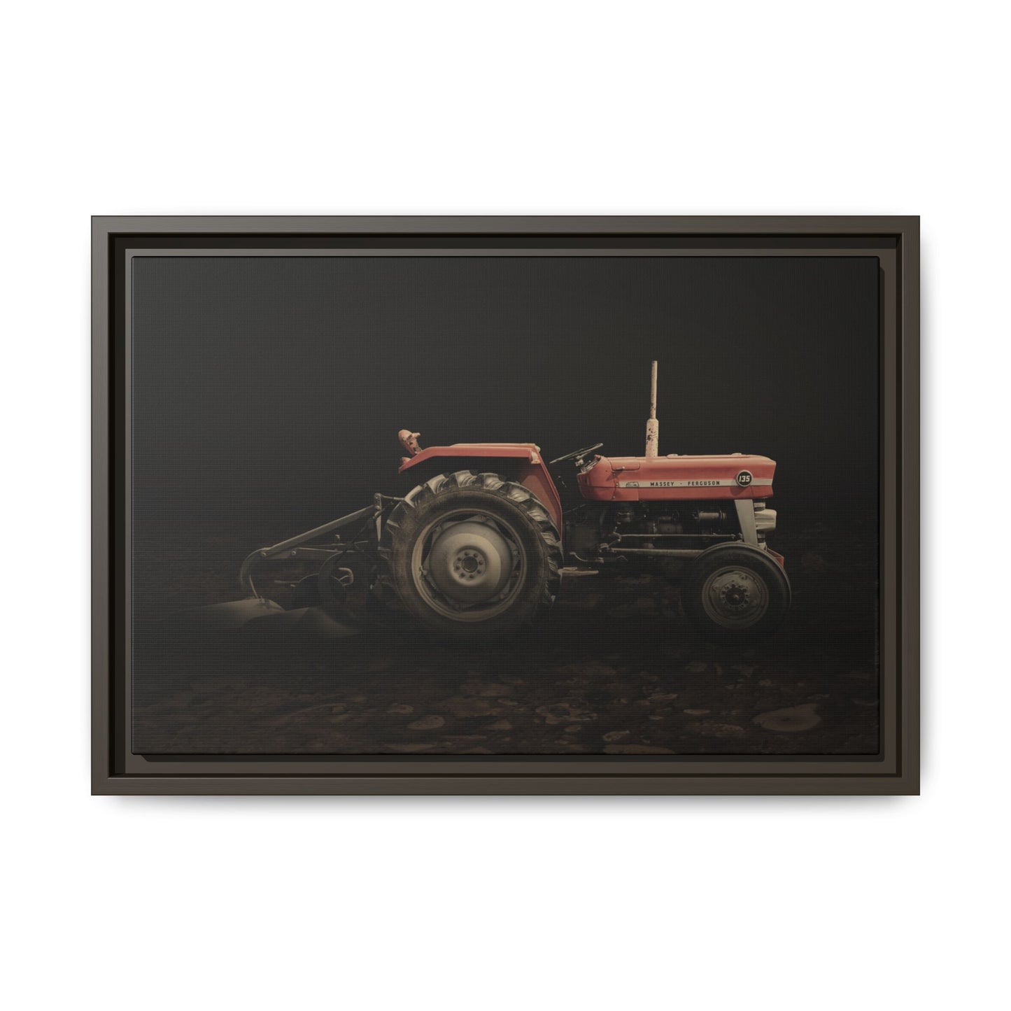 Vintage Massey 135 with Plow Photo Wall Art on Canvas