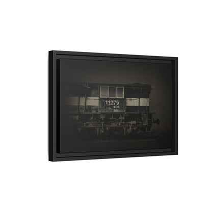Vintage Diesel Locomotive Engine Matte Canvas Framed