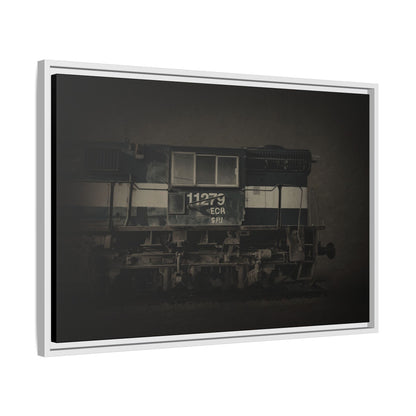 Vintage Diesel Locomotive Engine Matte Canvas Framed