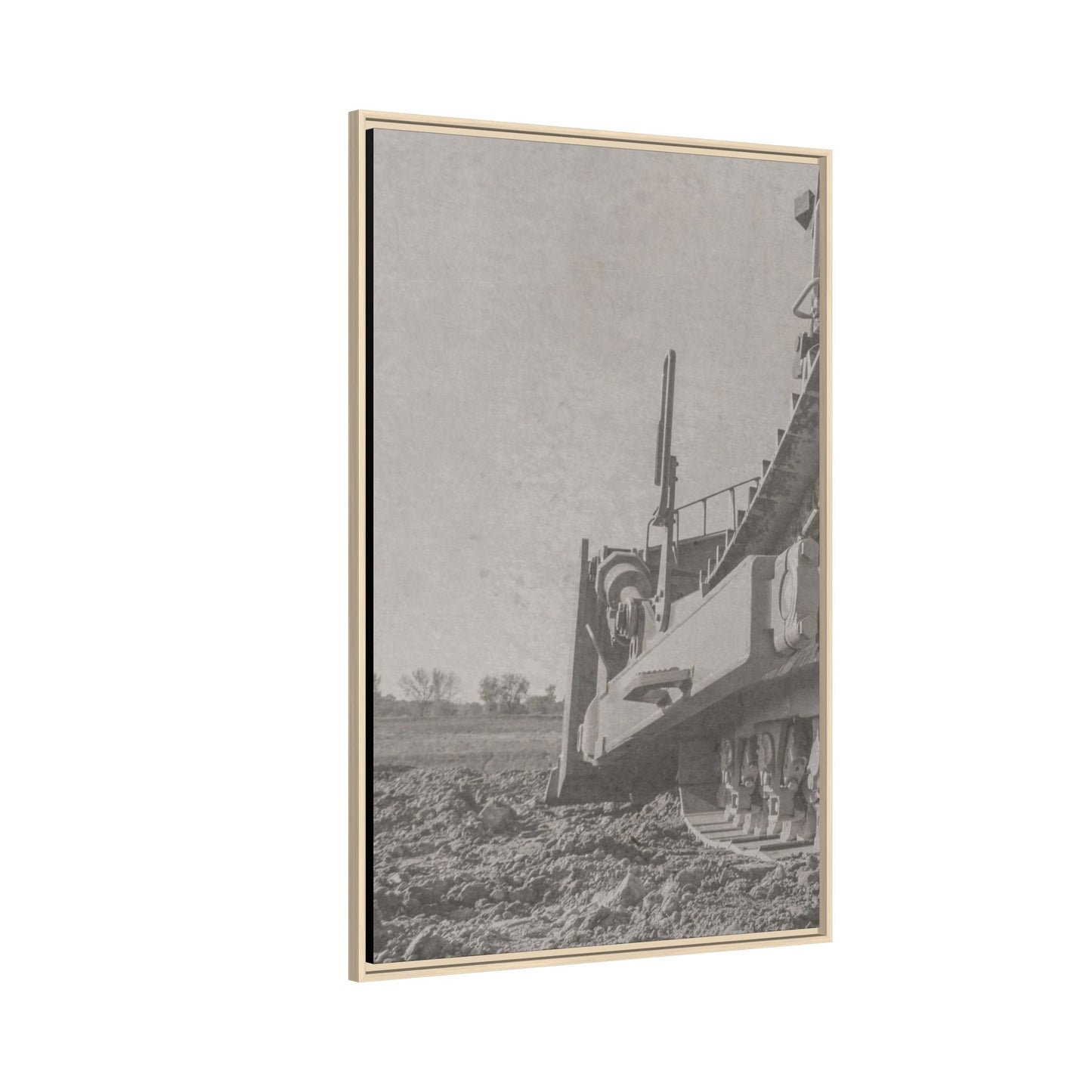 Epic D8 Dozer Triptych | Light Gray | Left Panel | Jondo | Matte Canvas Print (Framed)
