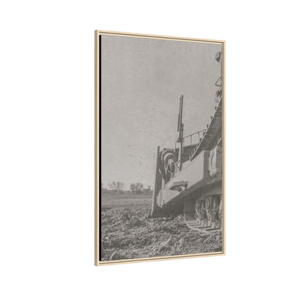 Epic D8 Dozer Triptych | Light Gray | Left Panel | Jondo | Matte Canvas Print (Framed)