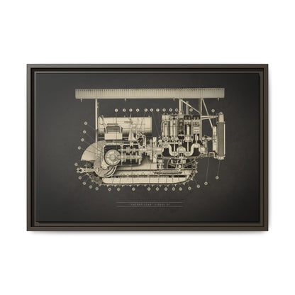 Vintage D7 Crawler Cutaway | Framed Wall Art on Matte Canvas