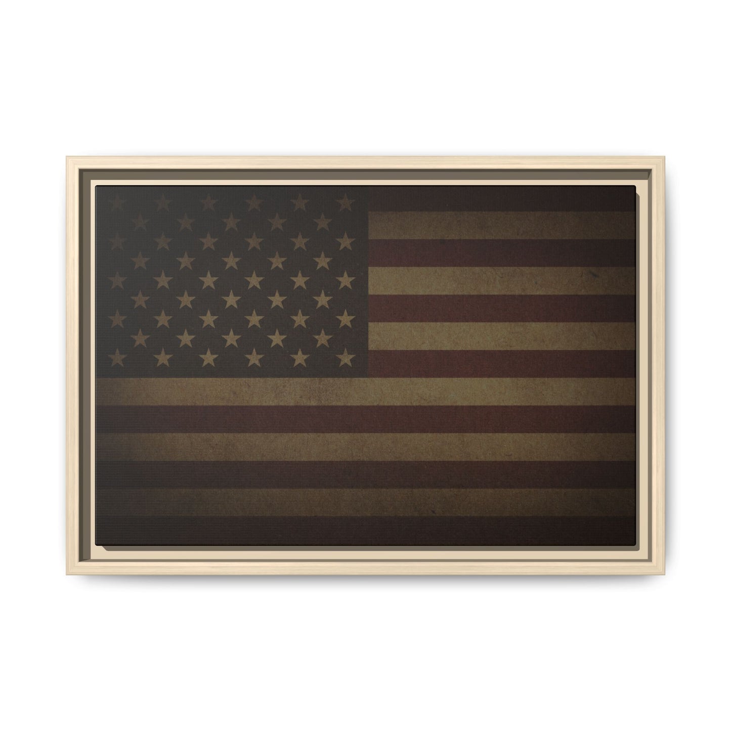 Dark Mood American Flag | Framed Wall Art on Canvas