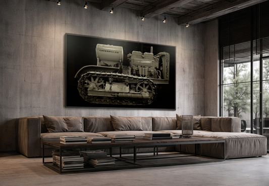 Vintage Caterpillar Diesel Ten Photo Wall Art on Canvas