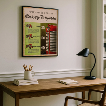Vintage Massey Ferguson Tractor Advertisement Wall Art Print on Framed Canvas
