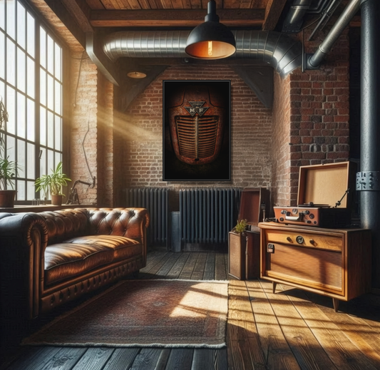 Vintage Rusty Massey Grill on Canvas