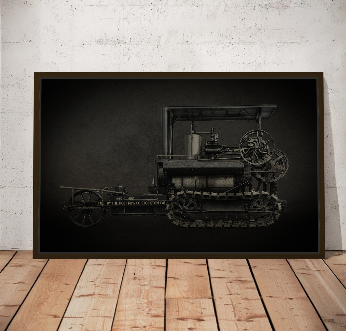 Vintage Holt Crawler Photo Wall Art on Canvas | Industrial Artwork