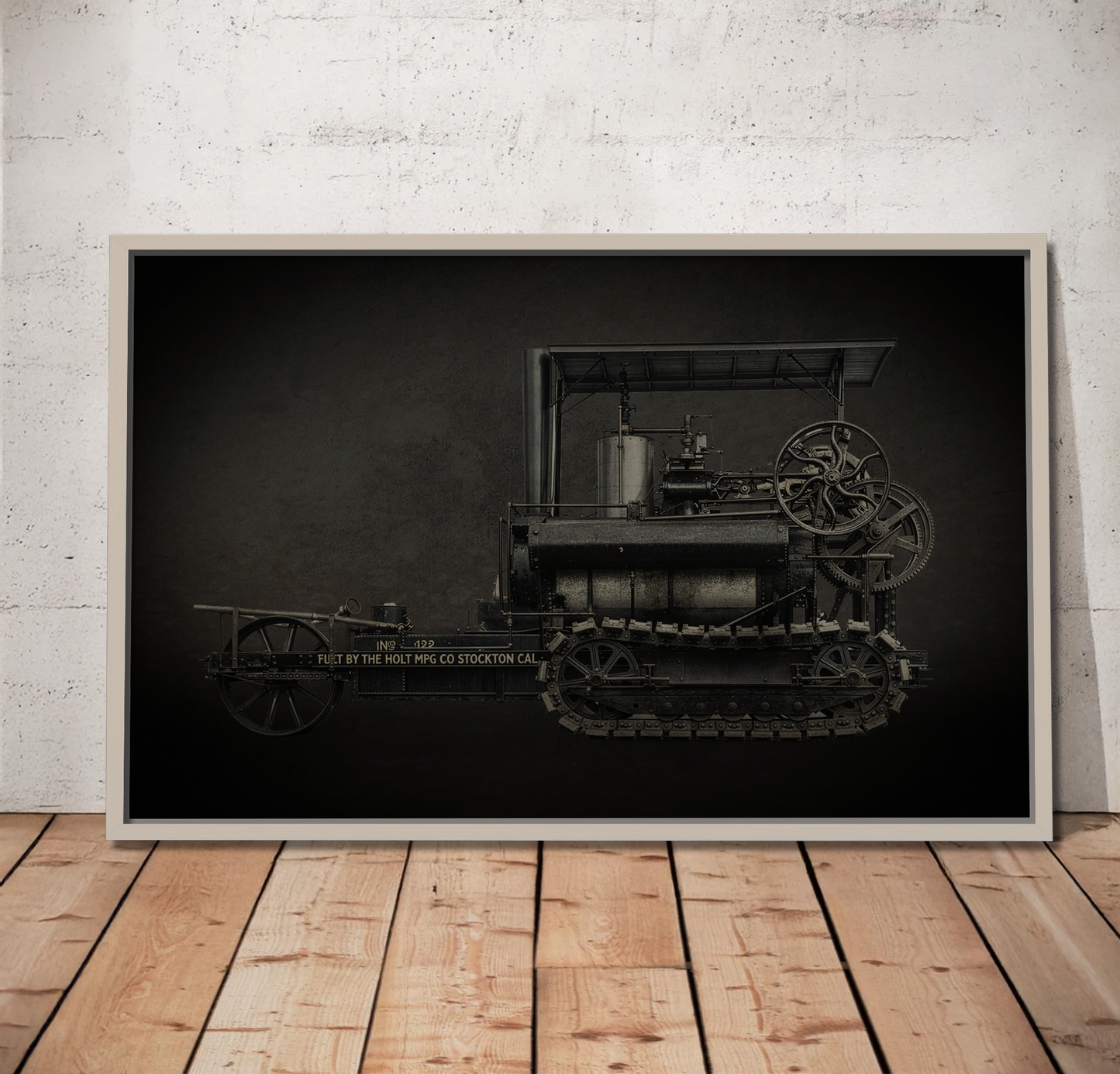 Vintage Holt Crawler Photo Wall Art on Canvas | Industrial Artwork