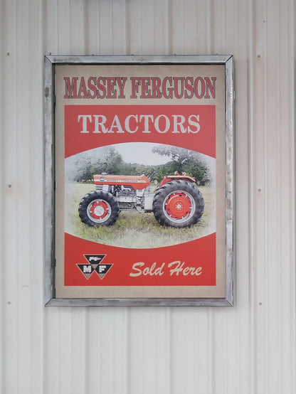 Massey Tractors Sold Here Vintage Advertisement Wall Art on Framed Canvas