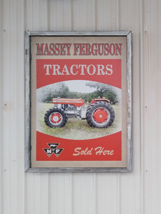 Massey Ferguson Tractors Vintage Poster Matte Canvas Framed