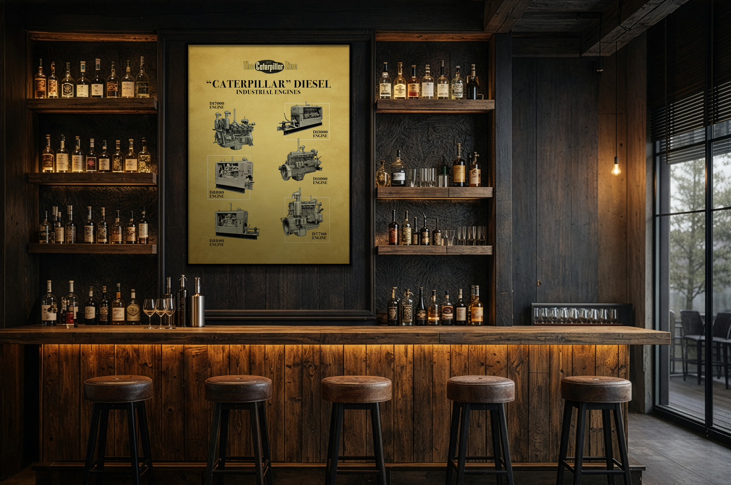 Diesel Power Engine Line Vintage Advertisement | Framed Wall Art on Canvas