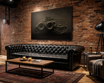 Vintage WWII  Schofield Tank Photo Art on Framed Canvas