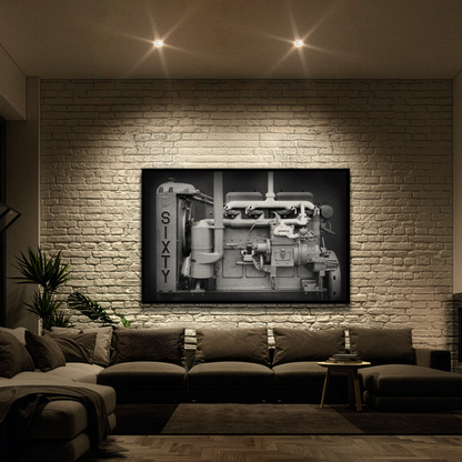 Vintage Caterpillar Power System Sixty Wall Art on Framed Canvas