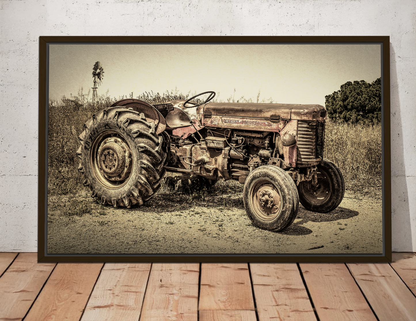 Vintage Massey Ferguson MF 35 - Framed Wall Art on Canvas